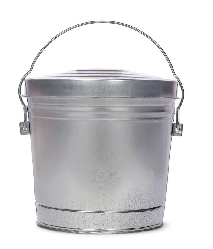 Galvanized Steel 6 Gallon Storage Can with Locking Lid R755795