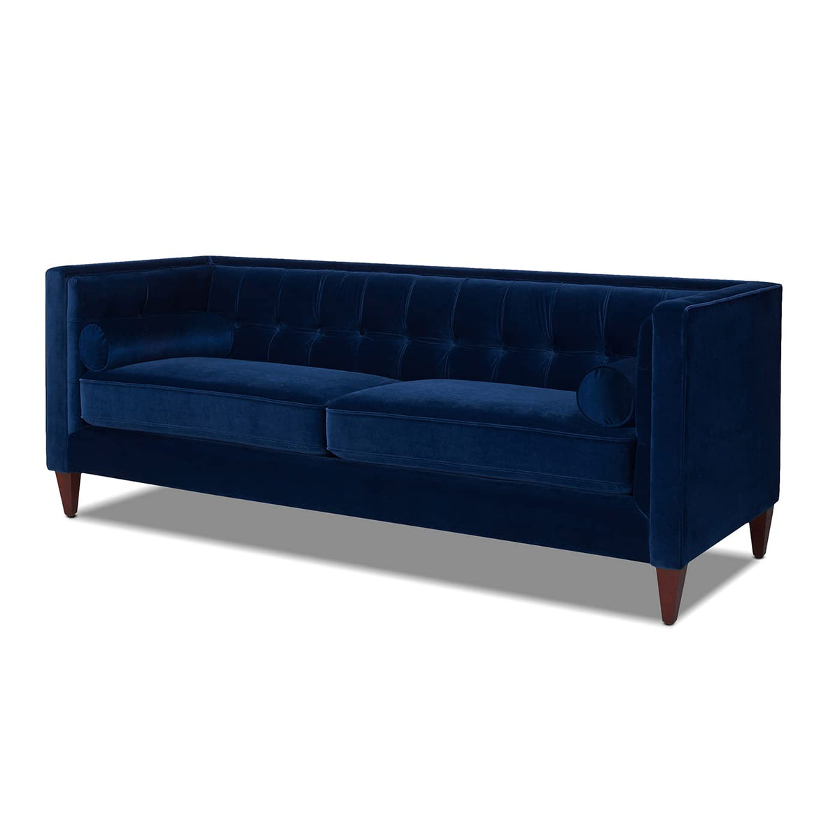 Navy Blue Velvet Tufted Sofa Q53861