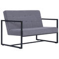 Light Gray Fabric 2-Seater Sofa with Armrests K9148