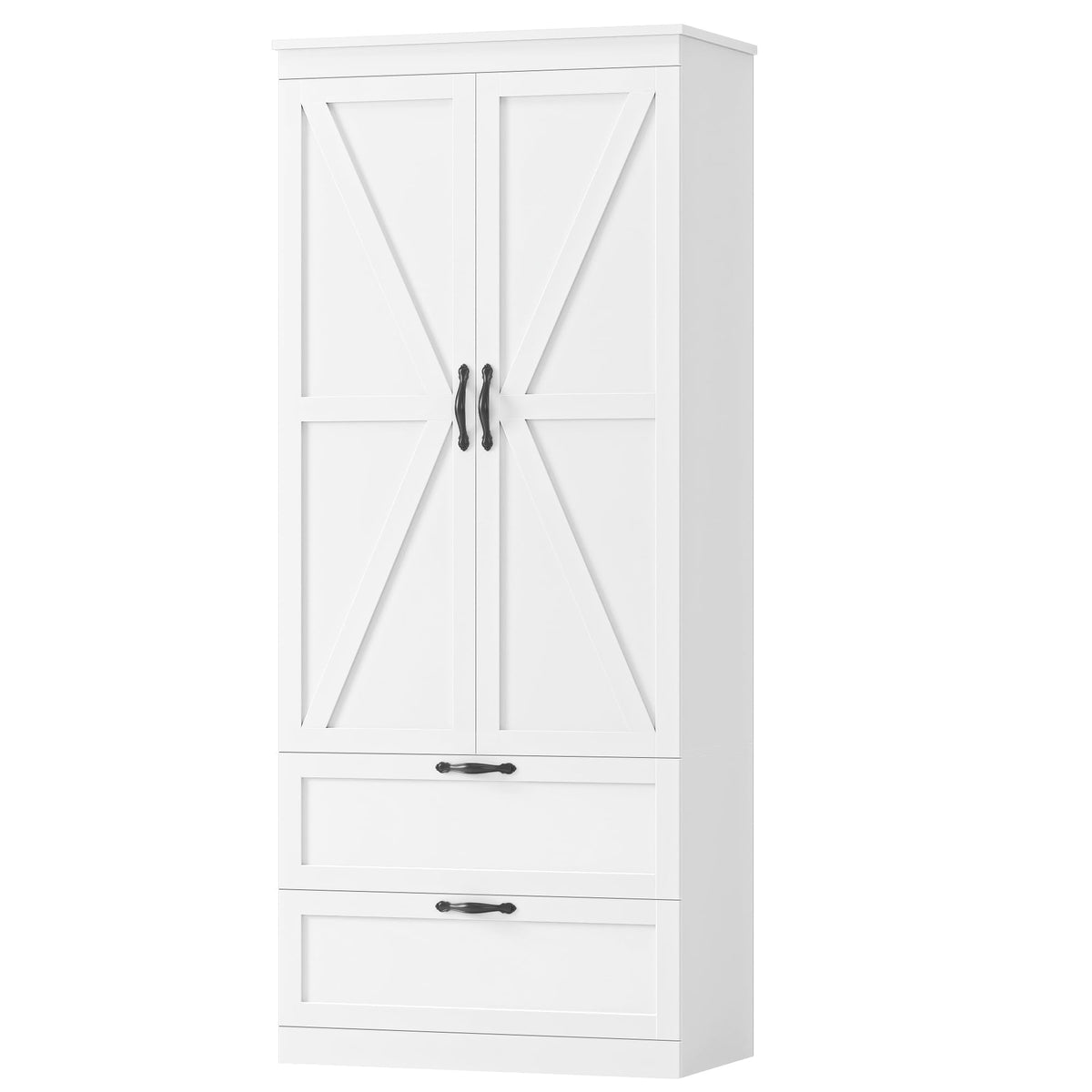 70" White Kitchen Pantry Storage Cabinet Q680029