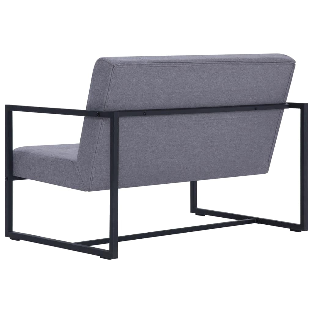 Light Gray Fabric 2-Seater Sofa with Armrests K9148