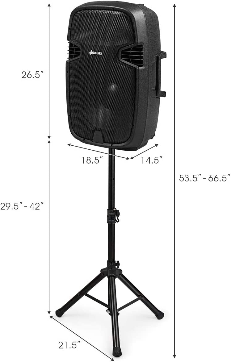 Portable 15" PA Speaker System Set Q9750