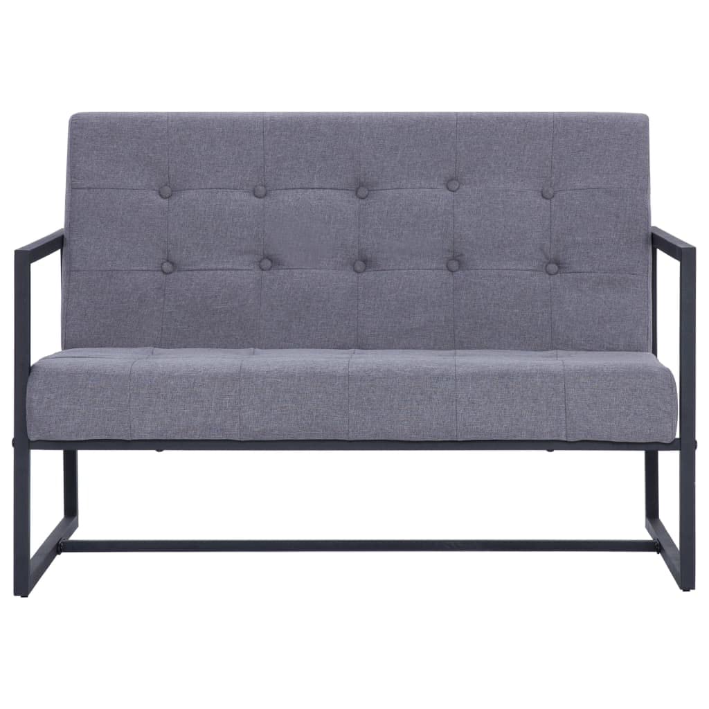 Light Gray Fabric 2-Seater Sofa with Armrests K9148