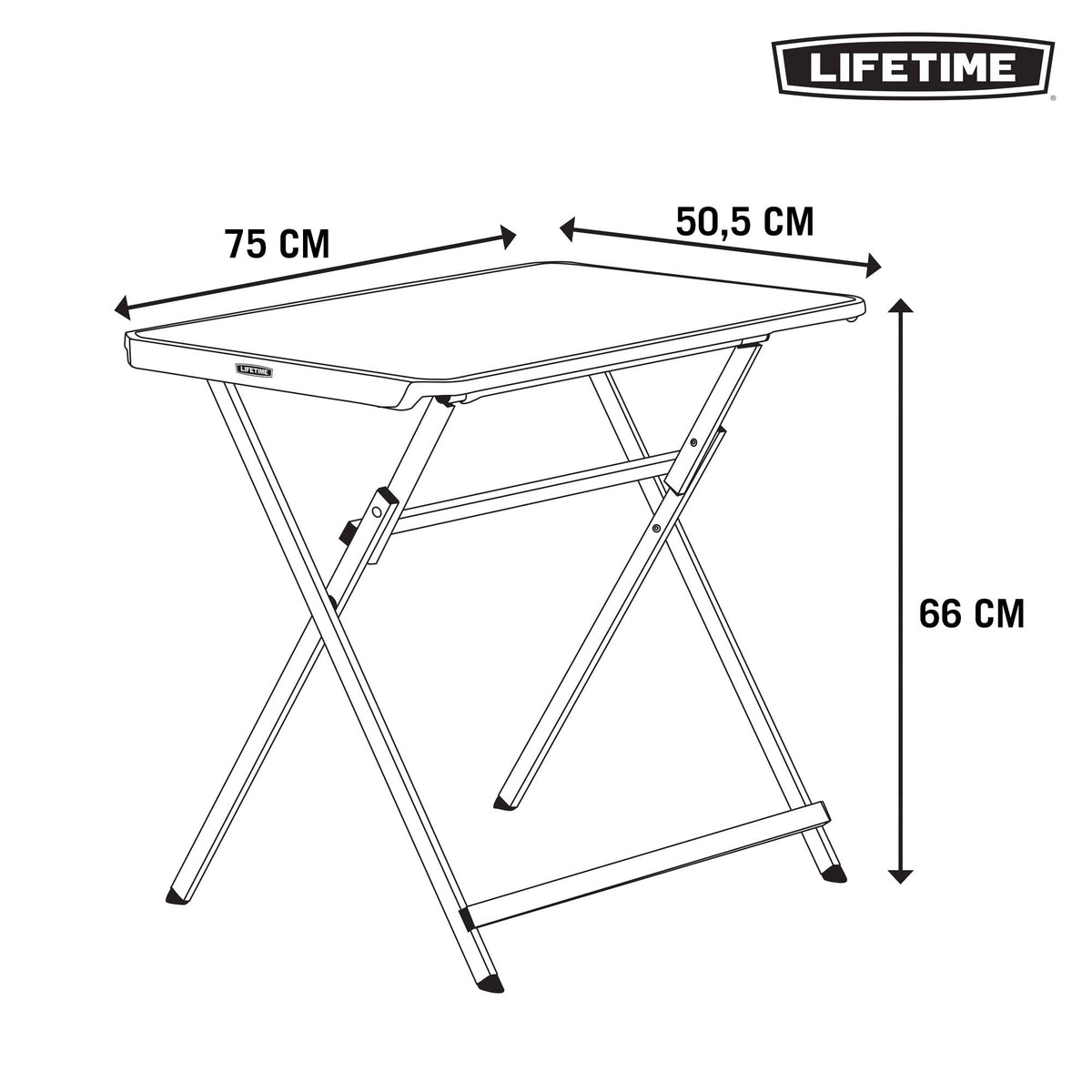Small Folding Table, Portable Plastic Black 30 Inch F233