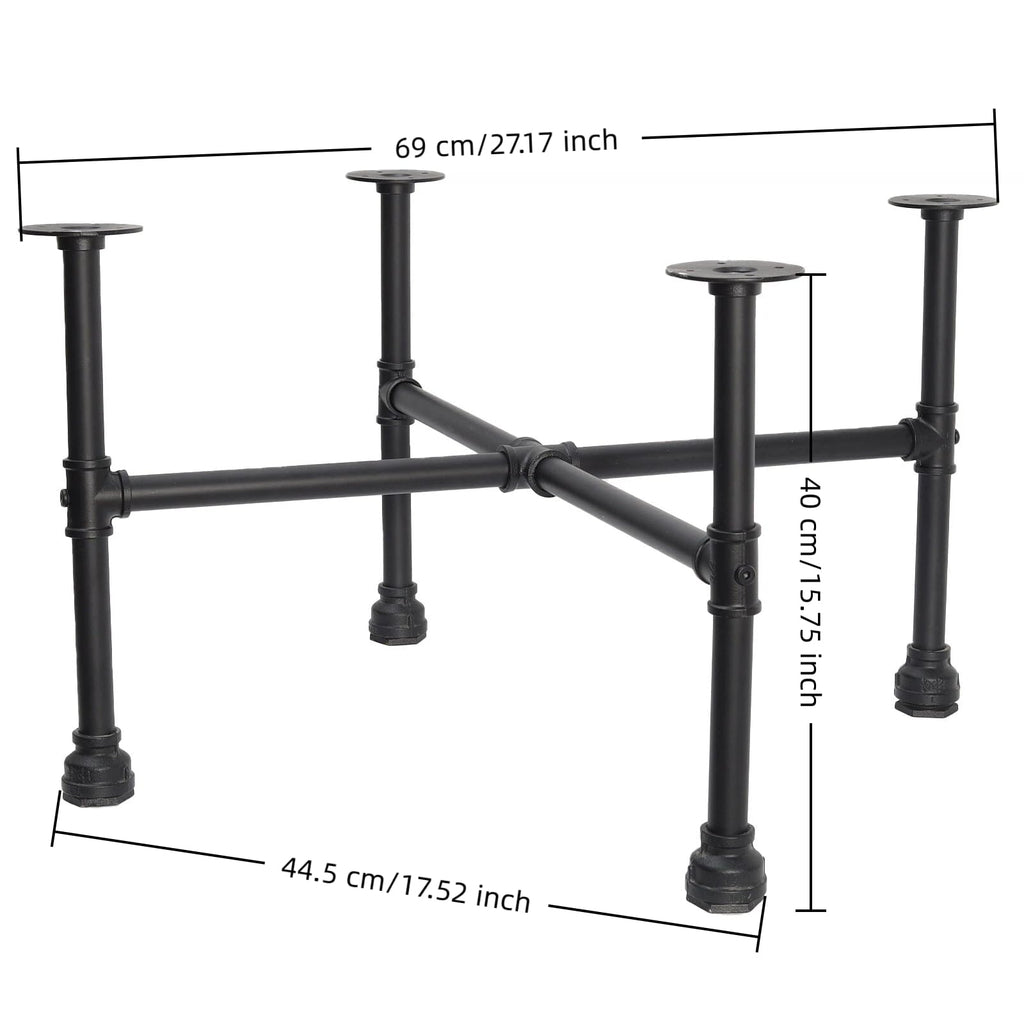 Black Industrial Pipe Table Leg Set Q795131