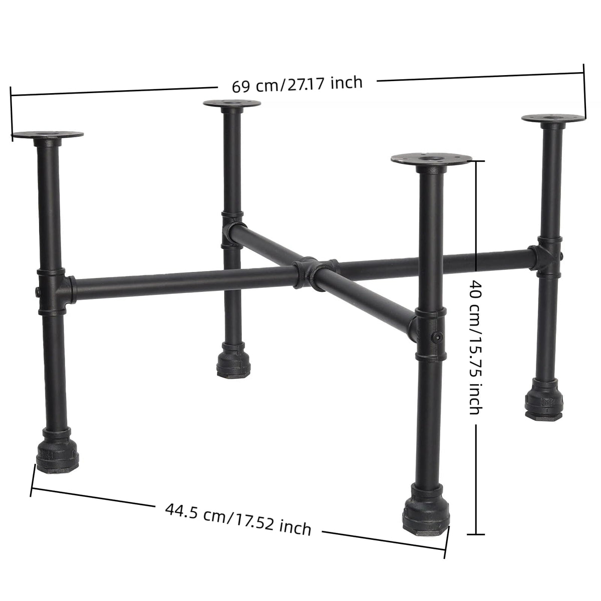 Black Industrial Pipe Table Leg Set Q795131
