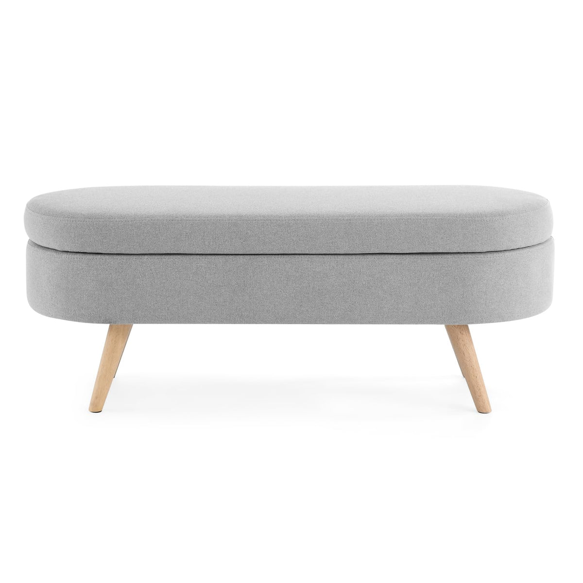 Oval Storage Bench with Rubber Wood Legs A350686