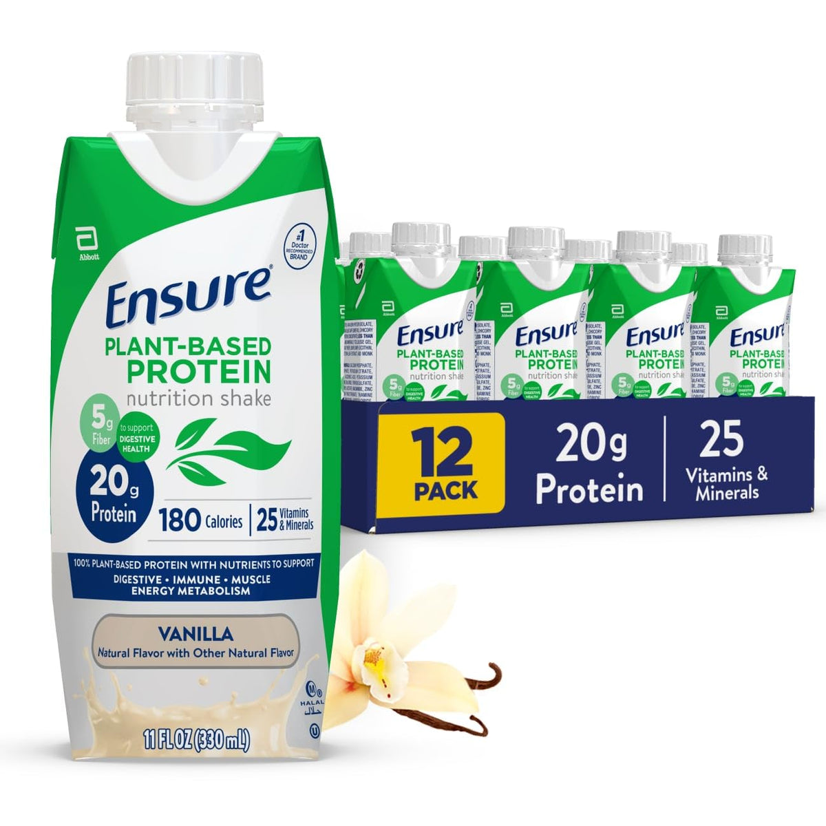Vanilla Plant-Based Vegan Protein Nutrition Shake 12 Pack H224