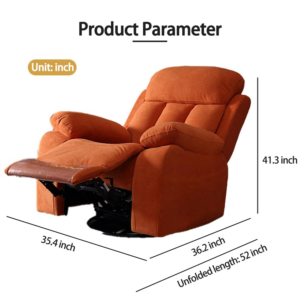 Gray Velvet Swivel Rocking Reclining Sofa T4645