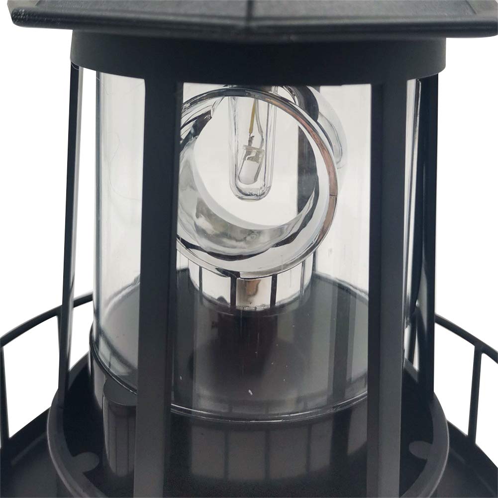 Solar Powered Rotating Waterproof Lighthouse Statue Lights S7307
