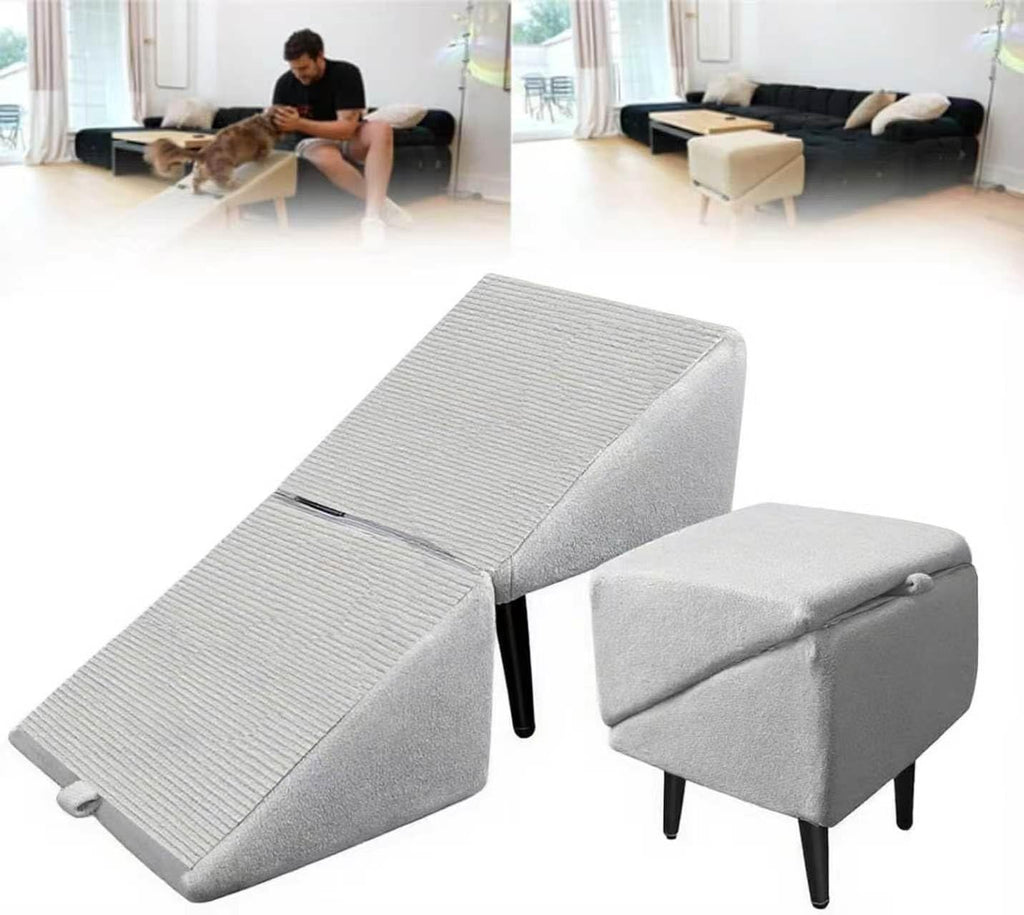 Foldable Dog Ramp Convertible Dog Steps Ottoman X8258
