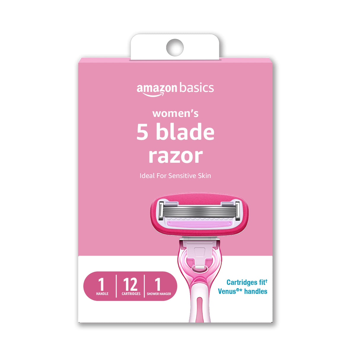 5-Blade Razor with 1 Handle, 12 Cartridges & 1 Shower Holder M819407