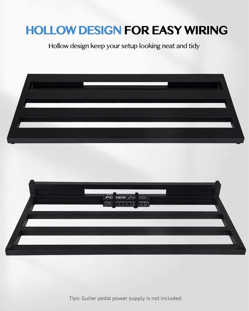 Aluminum Alloy Lightweight 28'' x 13.78'' Extra Large Guitar Pedal Board with Carry Bag X73306