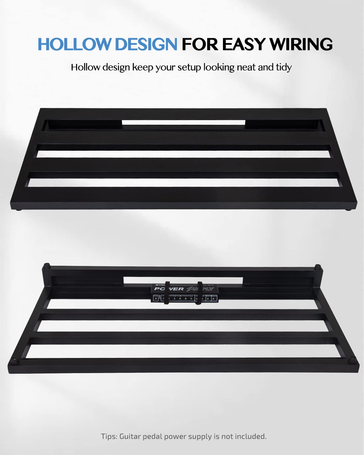 Aluminum Alloy Lightweight 28'' x 13.78'' Extra Large Guitar Pedal Board with Carry Bag X73306