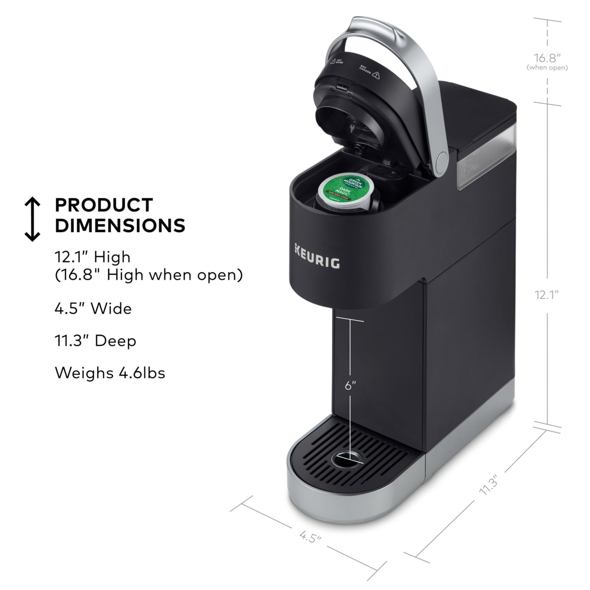 Single Serve K-Cup Pod Coffee Maker, Matte Black L1546