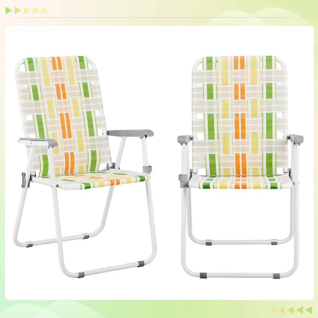 Oversized Folding Webbed Lawn Chairs Set of 2 H3085