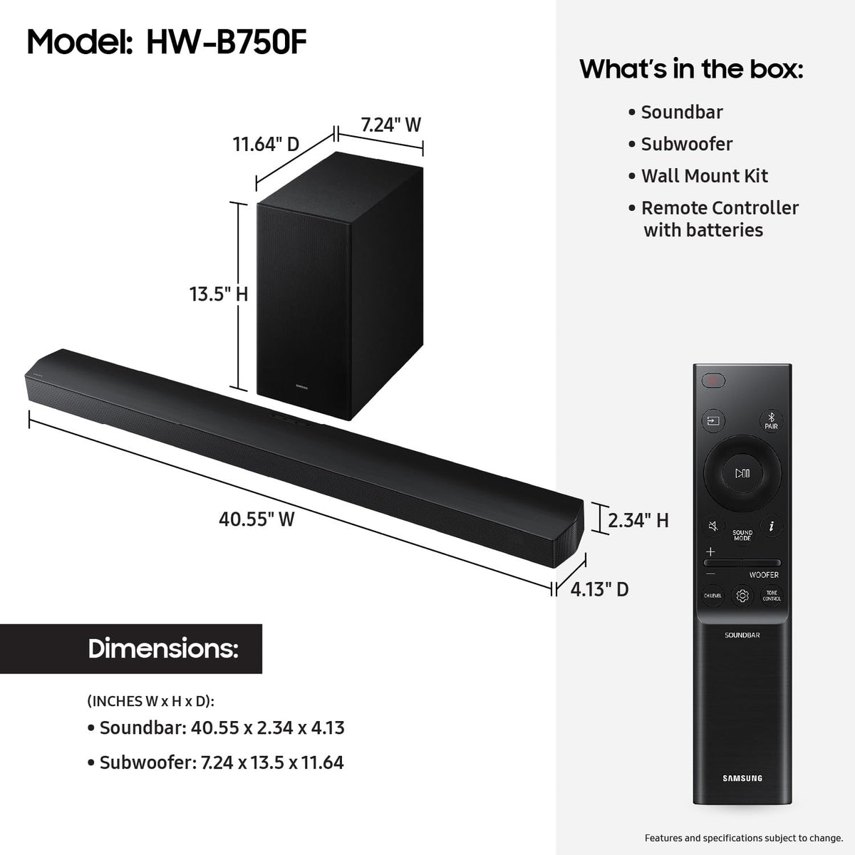 5.1 ch Soundbar with Subwoofer X8998