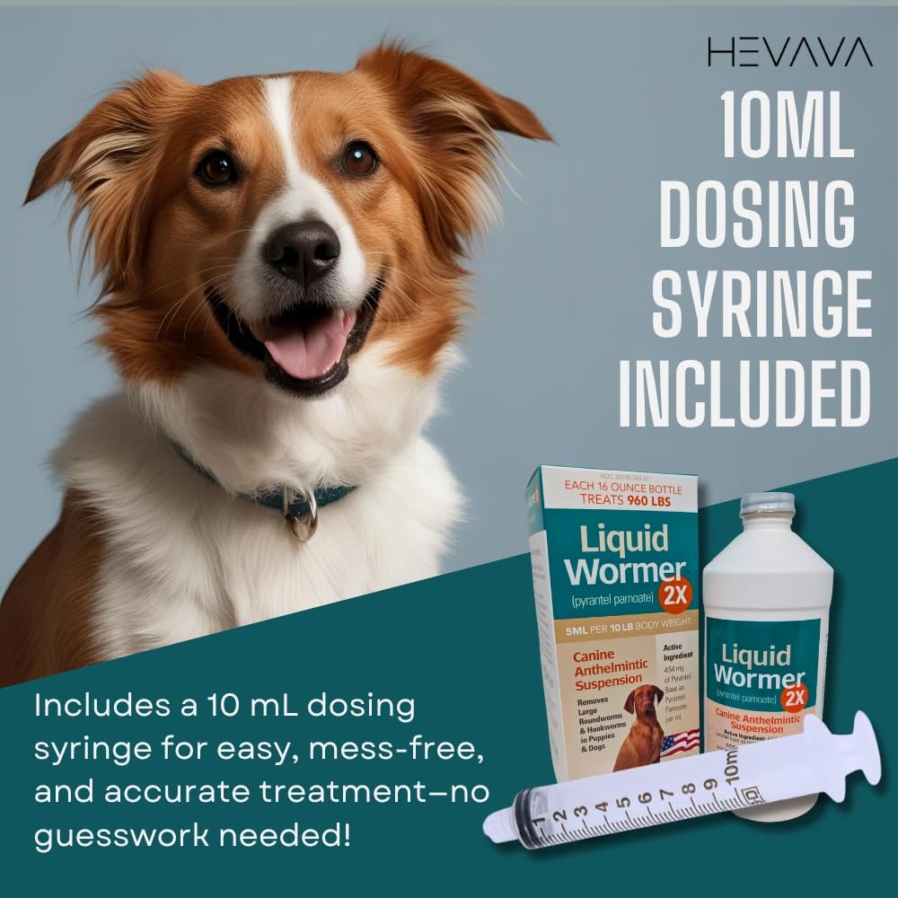 2 oz Pyrantel Pamoate Liquid Wormer for Dogs and Puppies G9439