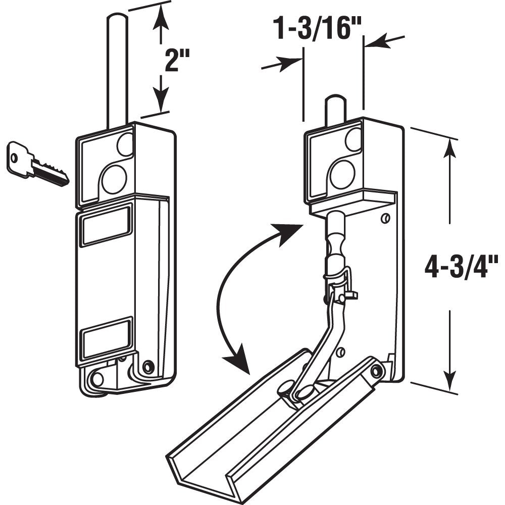 White Sliding Patio Door Keyed Bolt Lock B997423