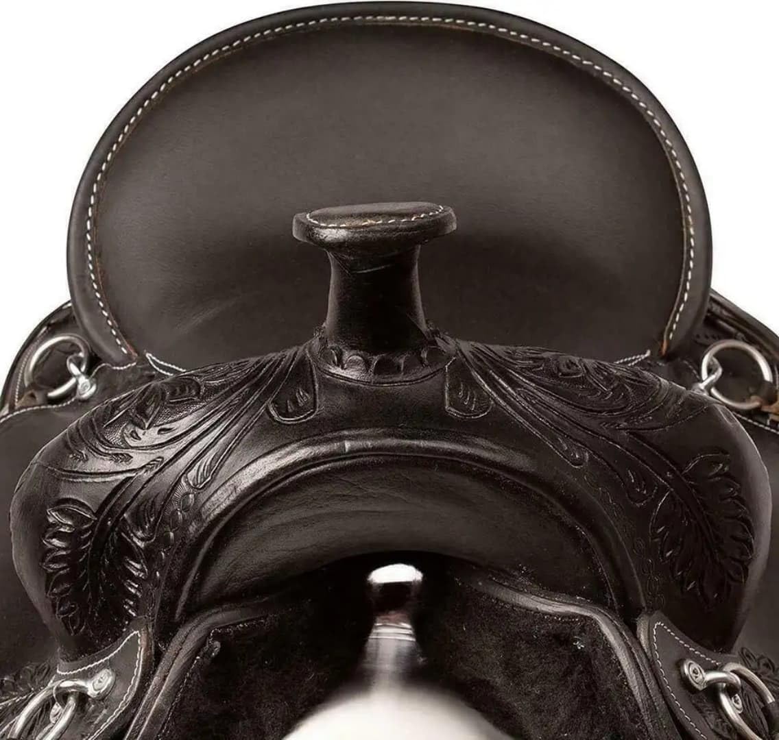 Black Floral Tooled Leather Western Saddles Combo Tack Set N244615