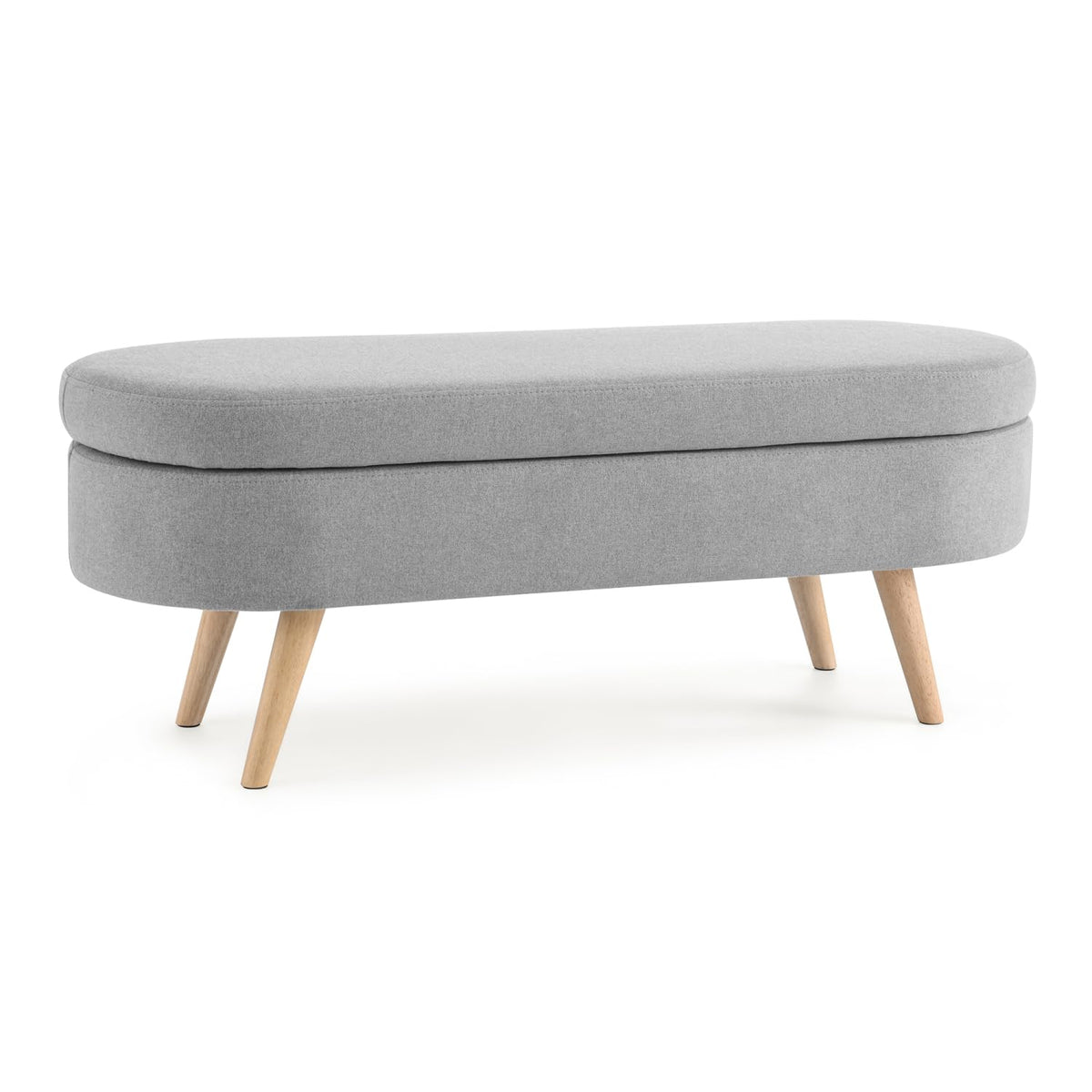 Oval Storage Bench with Rubber Wood Legs A350686