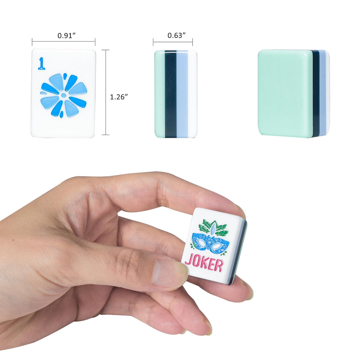 American Mahjong Set with Blue Carrying Bag, 160 Acrylic Tiles, 4 Rack/Pushers H282