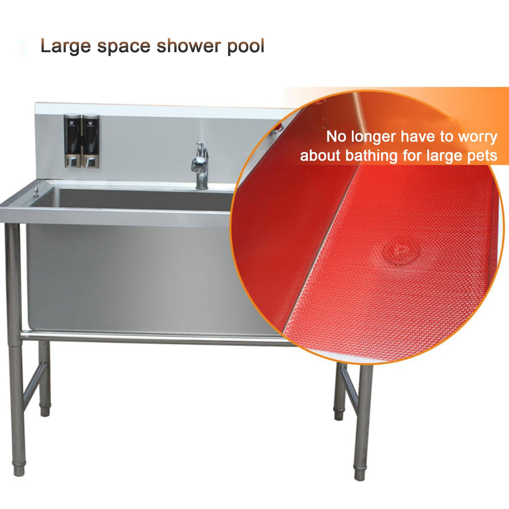 47" Stainless Steel Dog Grooming Tub with Stairs L507450