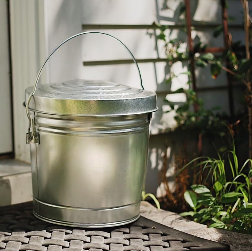 Galvanized Steel 6 Gallon Storage Can with Locking Lid R755795