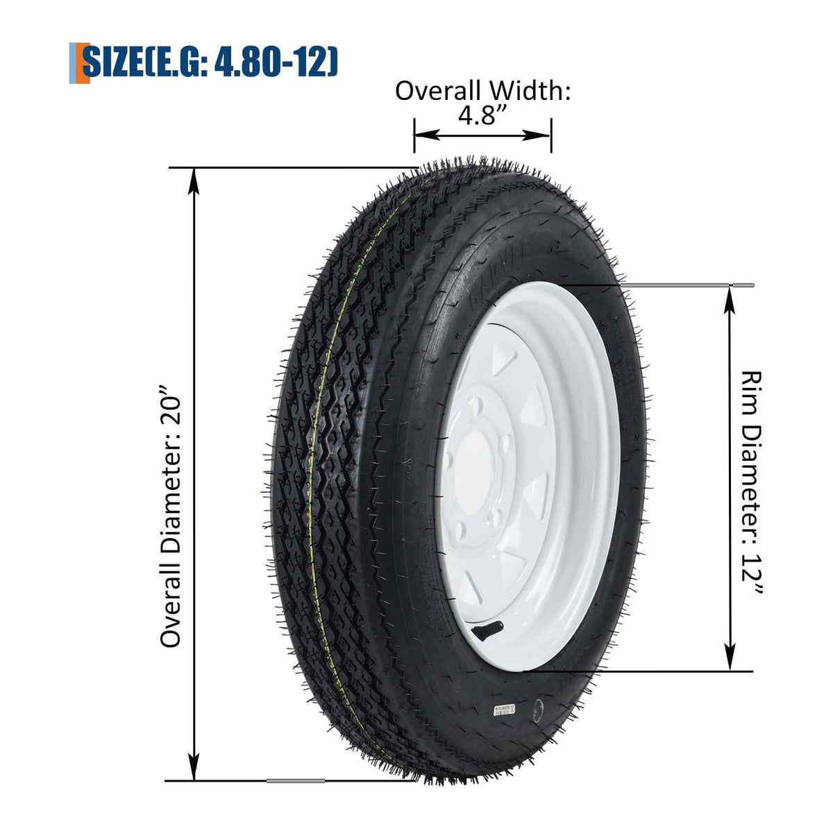12 Trailer Tire and Wheel Assembly 5 Lug Set of 2 Q12833