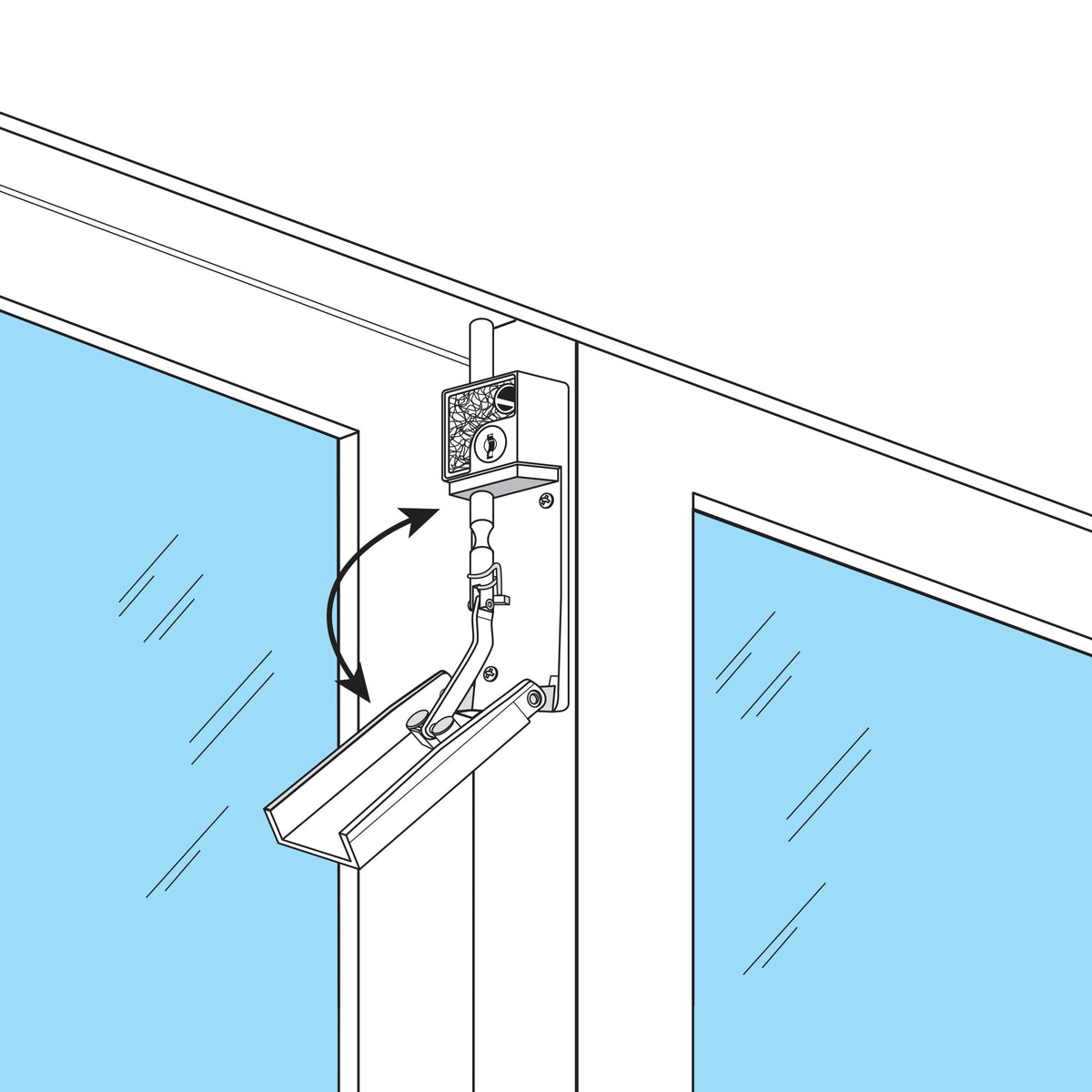 White Sliding Patio Door Keyed Bolt Lock B997423