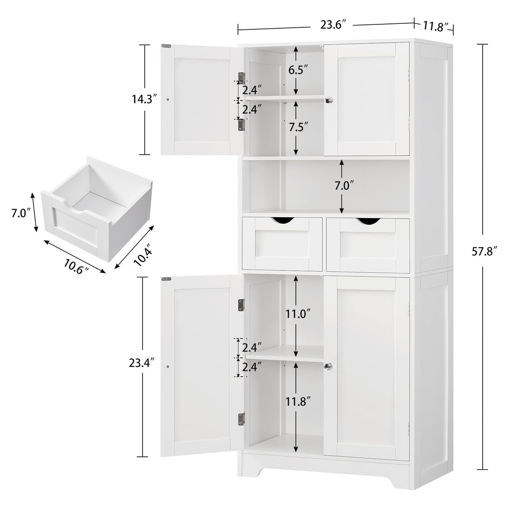 Tall Bathroom Storage Cabinet with 4 Doors Q821046