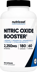 Nitric Oxide Booster 2250mg 180 Capsules Gluten Free A82302