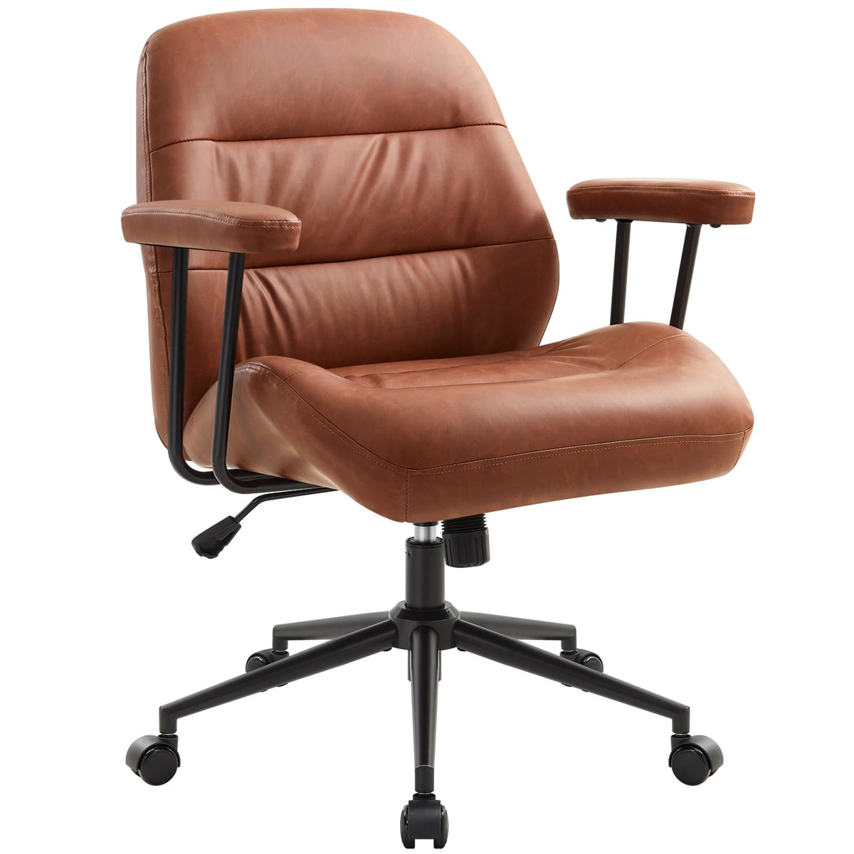 Leather Home Office Chair with Removable Armrests M516145