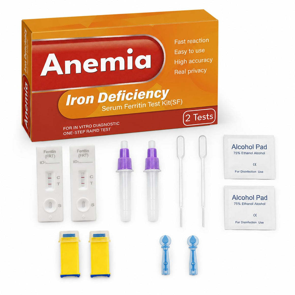 Iron Deficiency at Home Test Kit 2 Pack J3249
