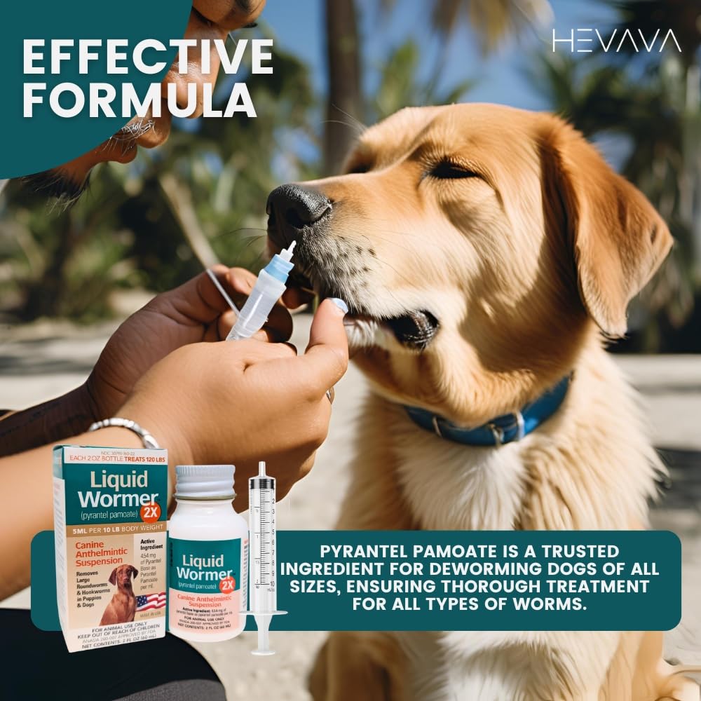 2 oz Pyrantel Pamoate Liquid Wormer for Dogs and Puppies G9439