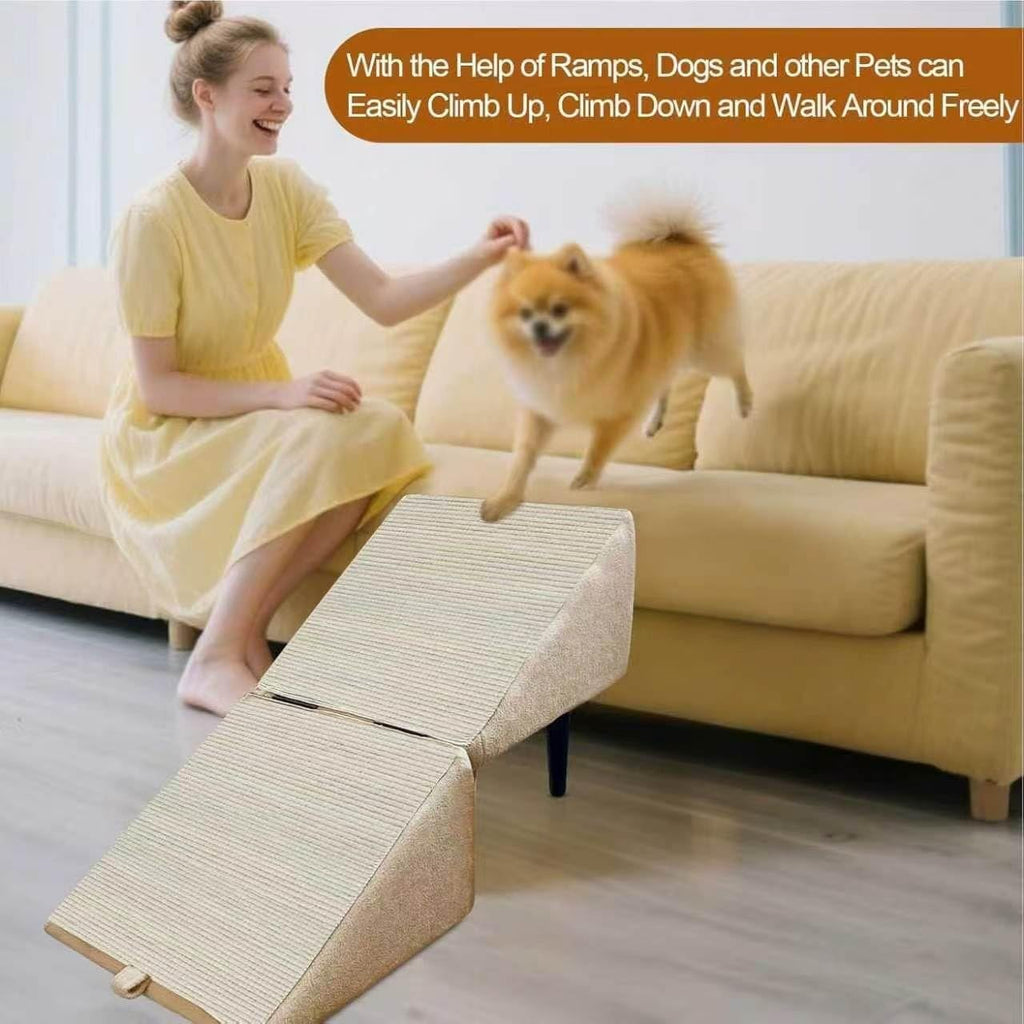 Foldable Dog Ramp Convertible Dog Steps Ottoman X8258