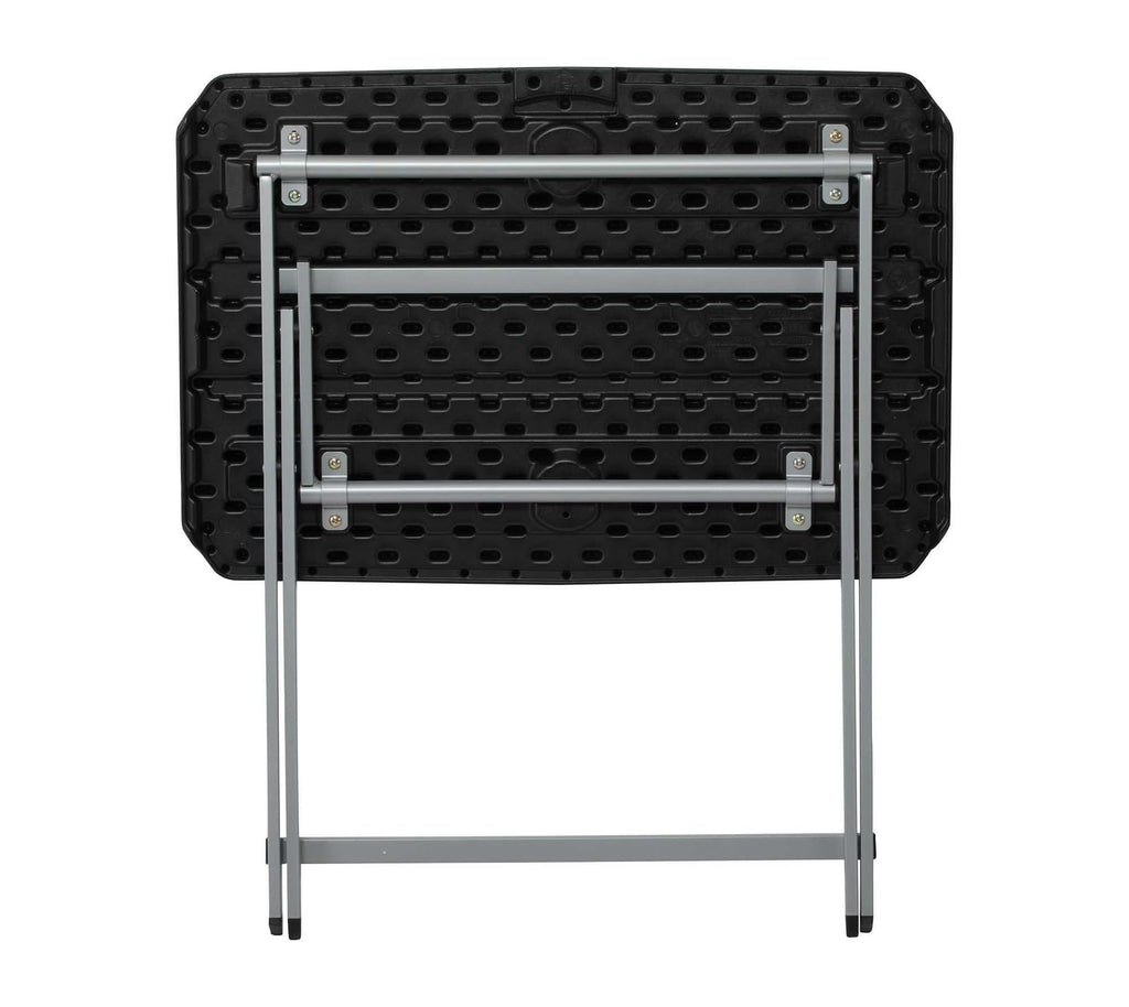 Small Folding Table, Portable Plastic Black 30 Inch F233