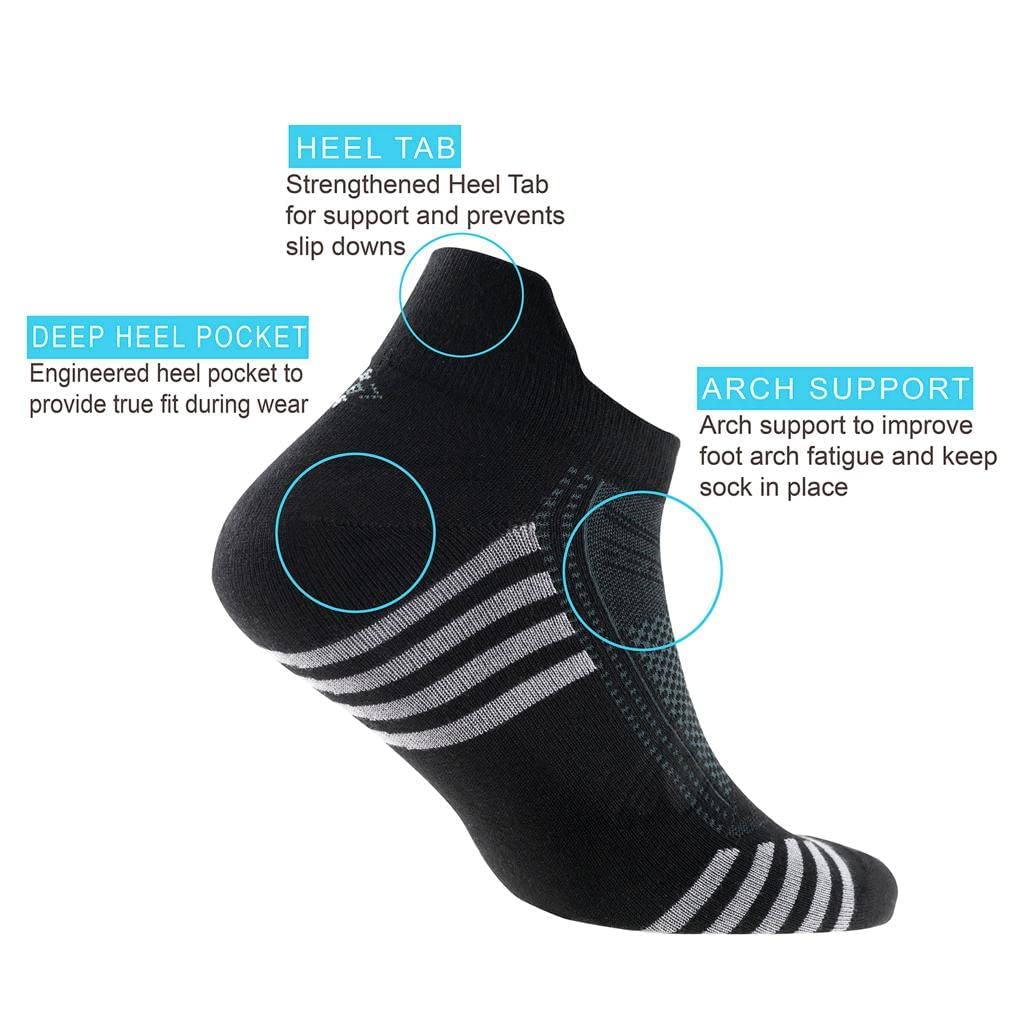 Men's Bamboo Rayon Striped Ankle Socks 6 Pairs V303