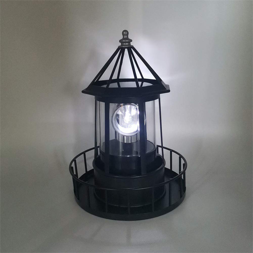 Solar Powered Rotating Waterproof Lighthouse Statue Lights S7307