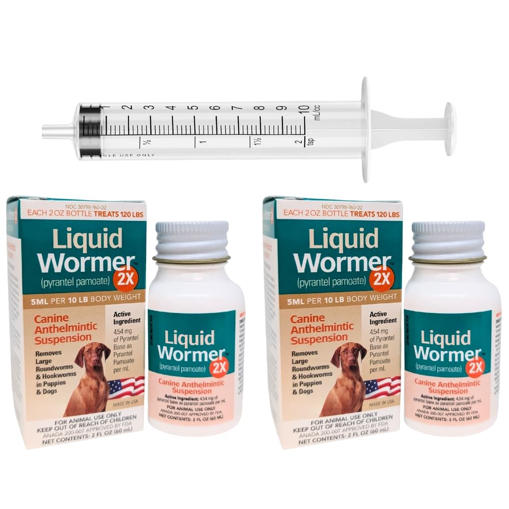 2 oz Pyrantel Pamoate Liquid Wormer for Dogs and Puppies G9439