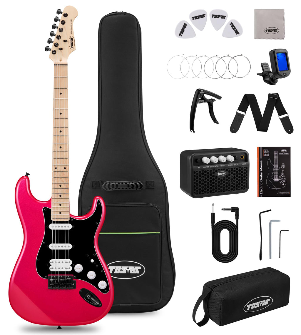 39" Electric Guitar Kit with Amp Sparkle Red Y76370
