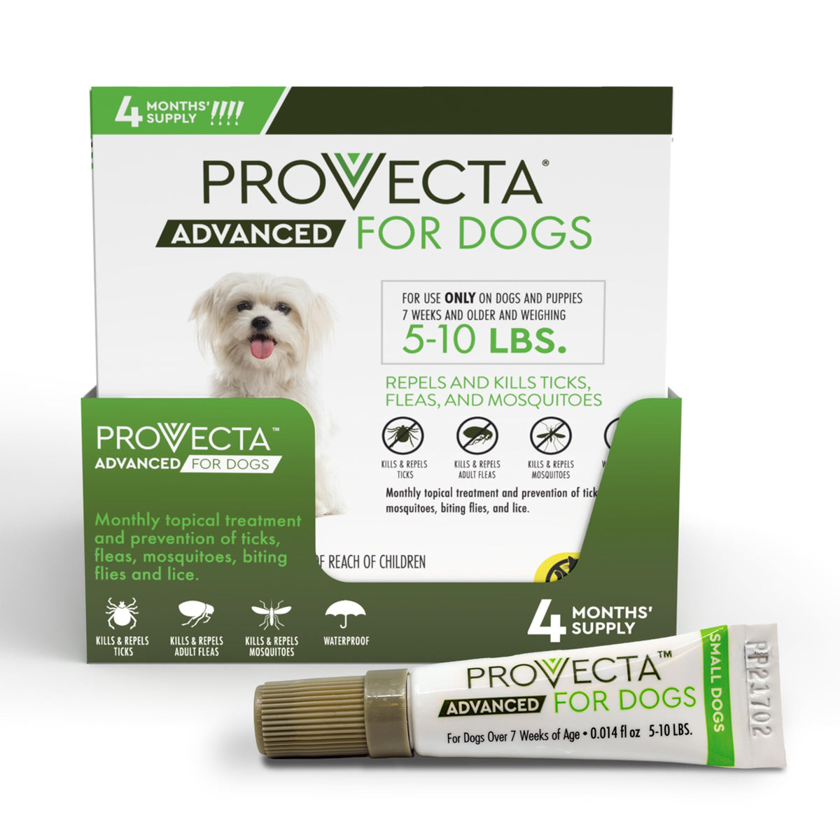 Flea & Tick for Small Dogs 5-10 lbs, 4-Month Supply N27114