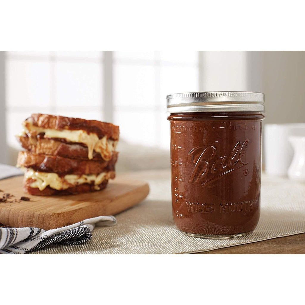 Wide Mouth Glass Mason Jars with Lids and Bands, 12 Pint Size 16 Ounce O92372
