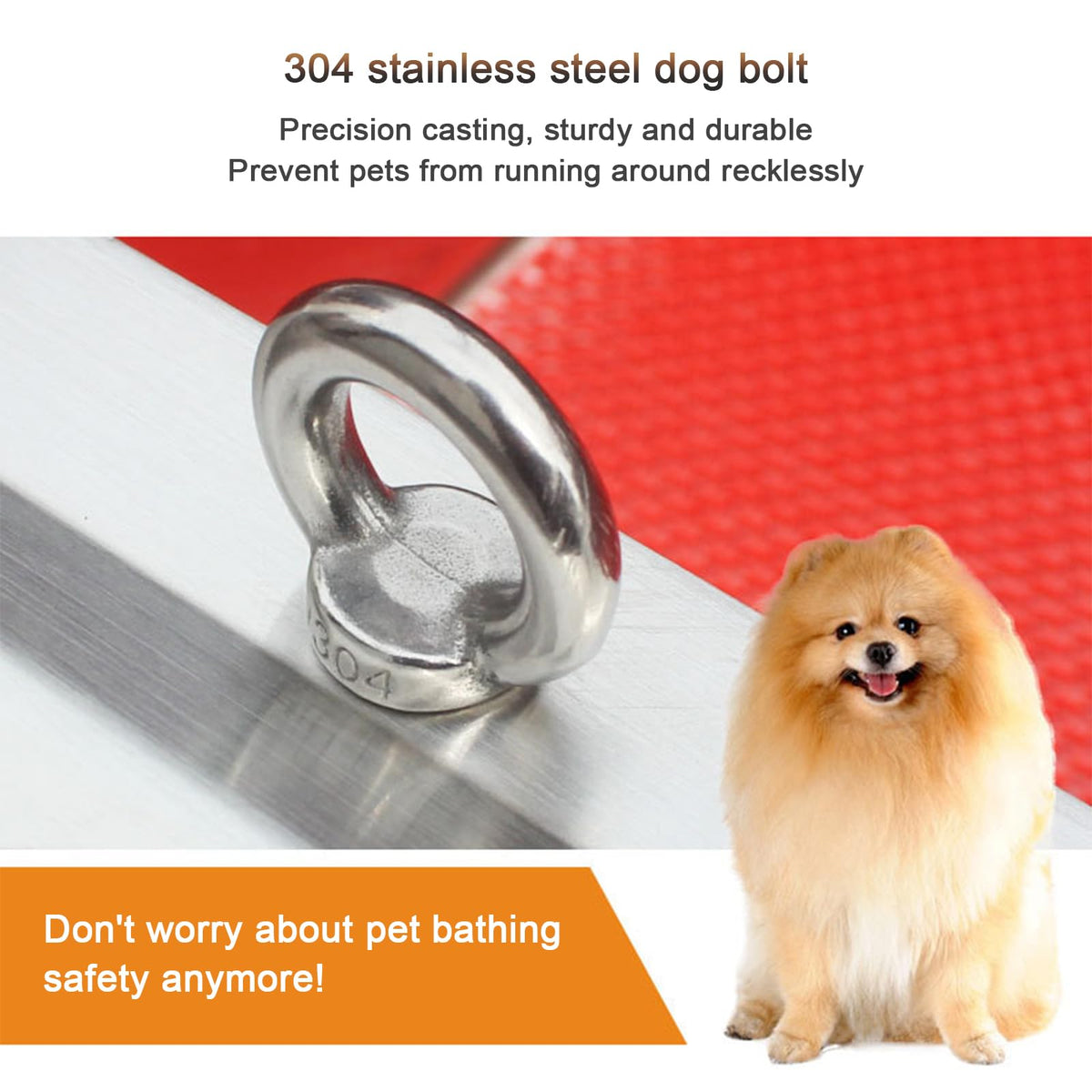 47" Stainless Steel Dog Grooming Tub with Stairs L507450