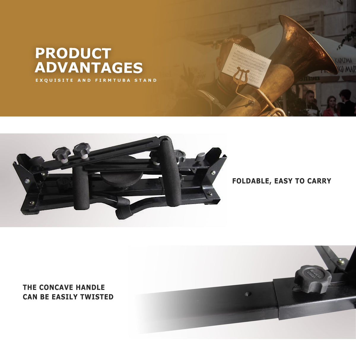 Adjustable Foldable Tuba Stand C985