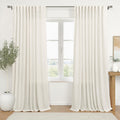 72 Inch Wide Linen Sheer Curtains, 84 Inch Long, 2 Panels Set Z52225