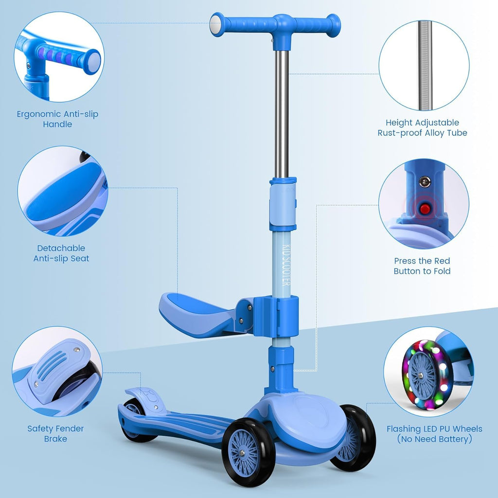 3 Wheel Foldable Kids Scooter with Seat N5206