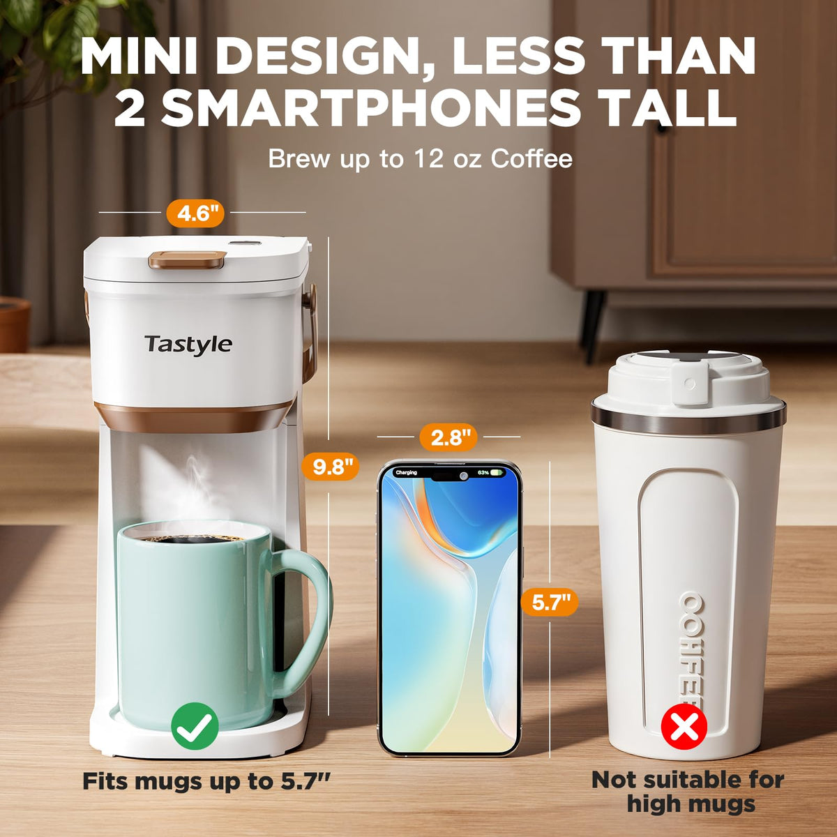 Mini Single Serve Coffee Maker with Handle V47339