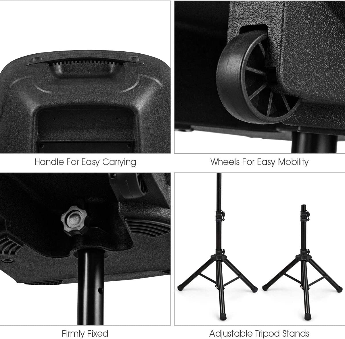 Portable 15" PA Speaker System Set Q9750