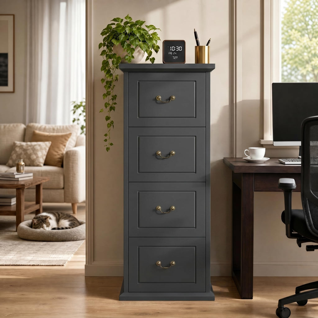 Wooden Vertical 4-Drawer File Cabinet A300